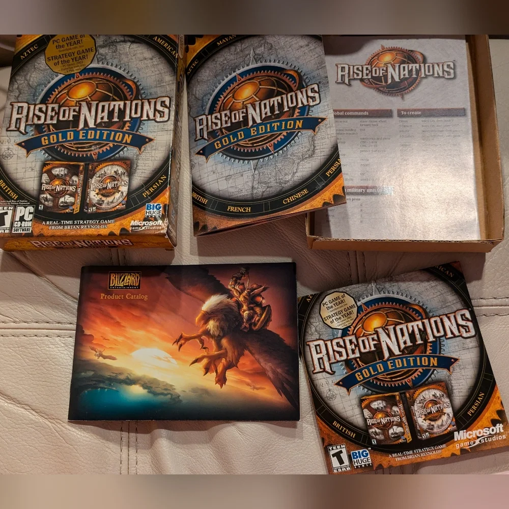 Rise Of Nations Gold Edition 2-Disc Microsoft PCVideo Game 2004 Disks & Booklets